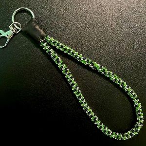 Beaded wristlet keychain.